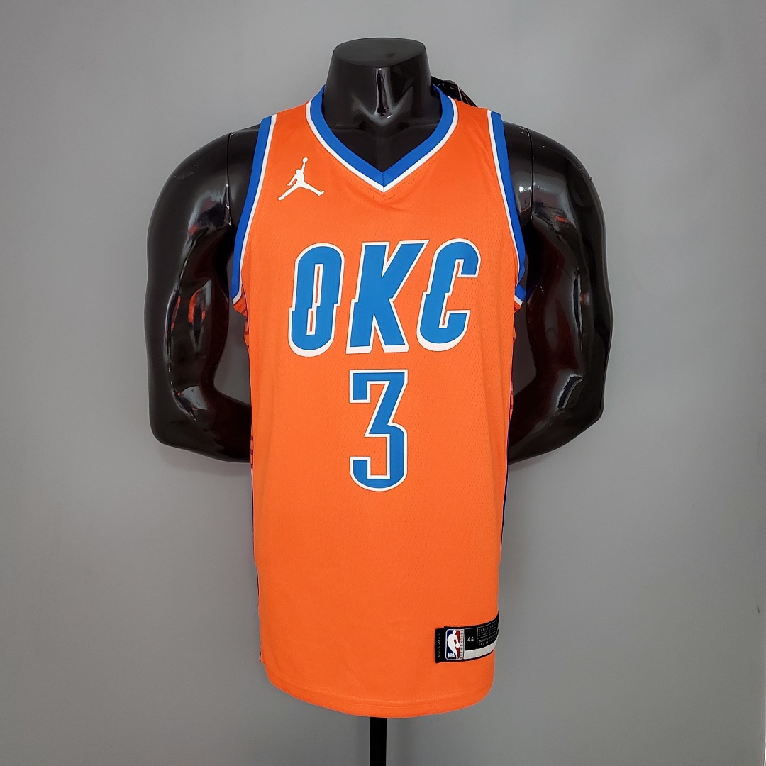 PAUL#3 Thunder Jordan Orange NBA Jersey S-XXL