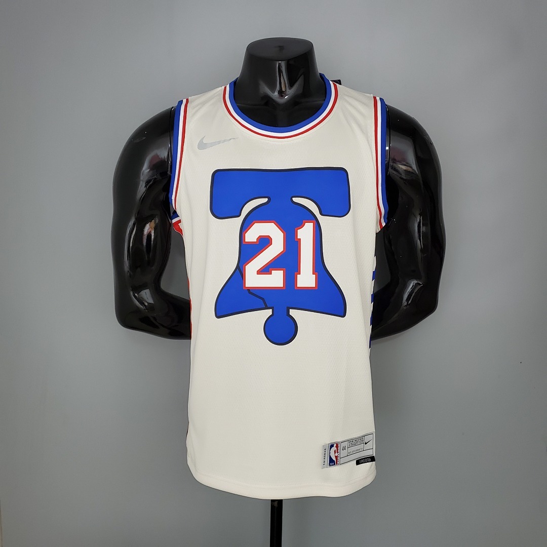 2021 EMBIID#21 76ers Bonus Edition Beige NBA Jersey S-XXL