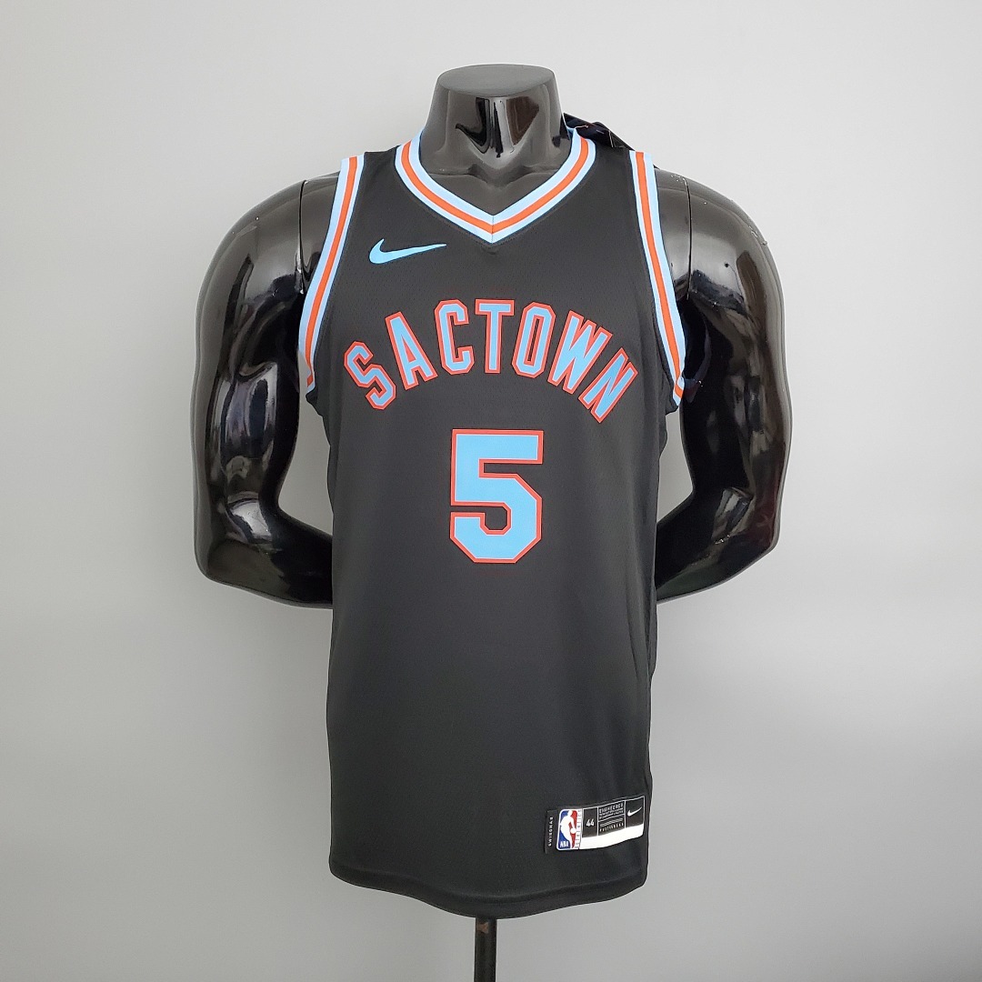 2021 Kings Fox#5 City Edition Black NBA Jersey S-XXL