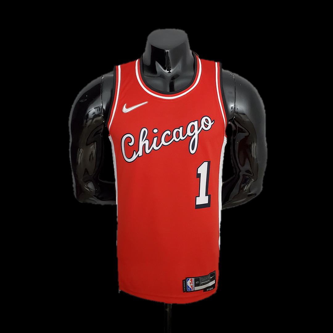 75th Anniversary 2022 Season Chicago Bulls ROSE#1 City Edition Red NBA Jersey S-XXL