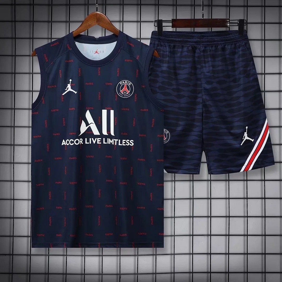 22/23 PSG Pre-match Training Suit Royal Blue Spotted Vest S-XXL