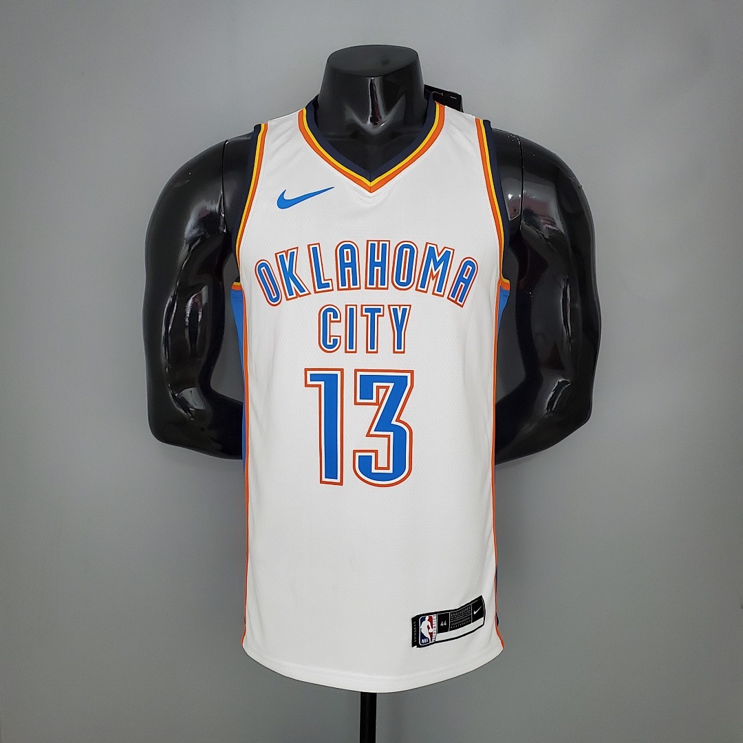 GEORGE#13 Thunder White NBA Jersey S-XXL