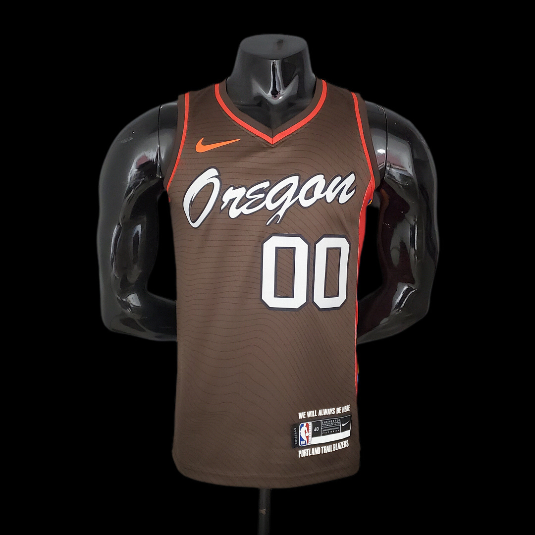 2021 ANTHONY#00 Trail Blazers City Edition Brown NBA Jersey S-XXL