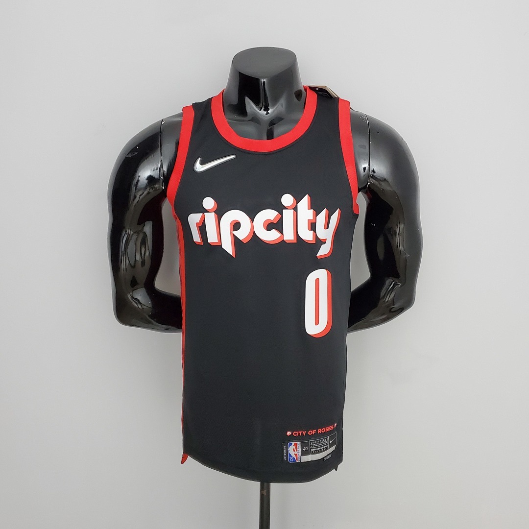 2022 Season Lillard #0 Trail Blazers Urban Edition Black NBA Jersey S-XXL