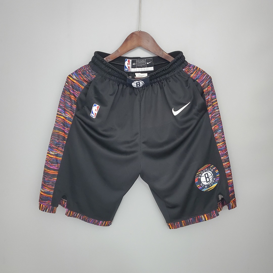 Brooklyn Nets City version black NBA shorts Size:S-XXL