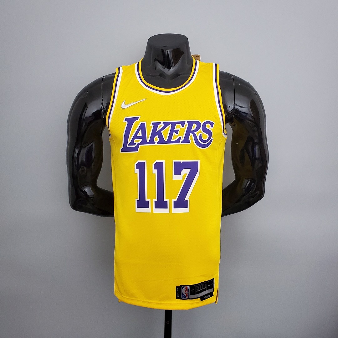 75th Anniversary master chief#117 Lakers White X-BOX Joint Yellow NBA Jersey S-XXL