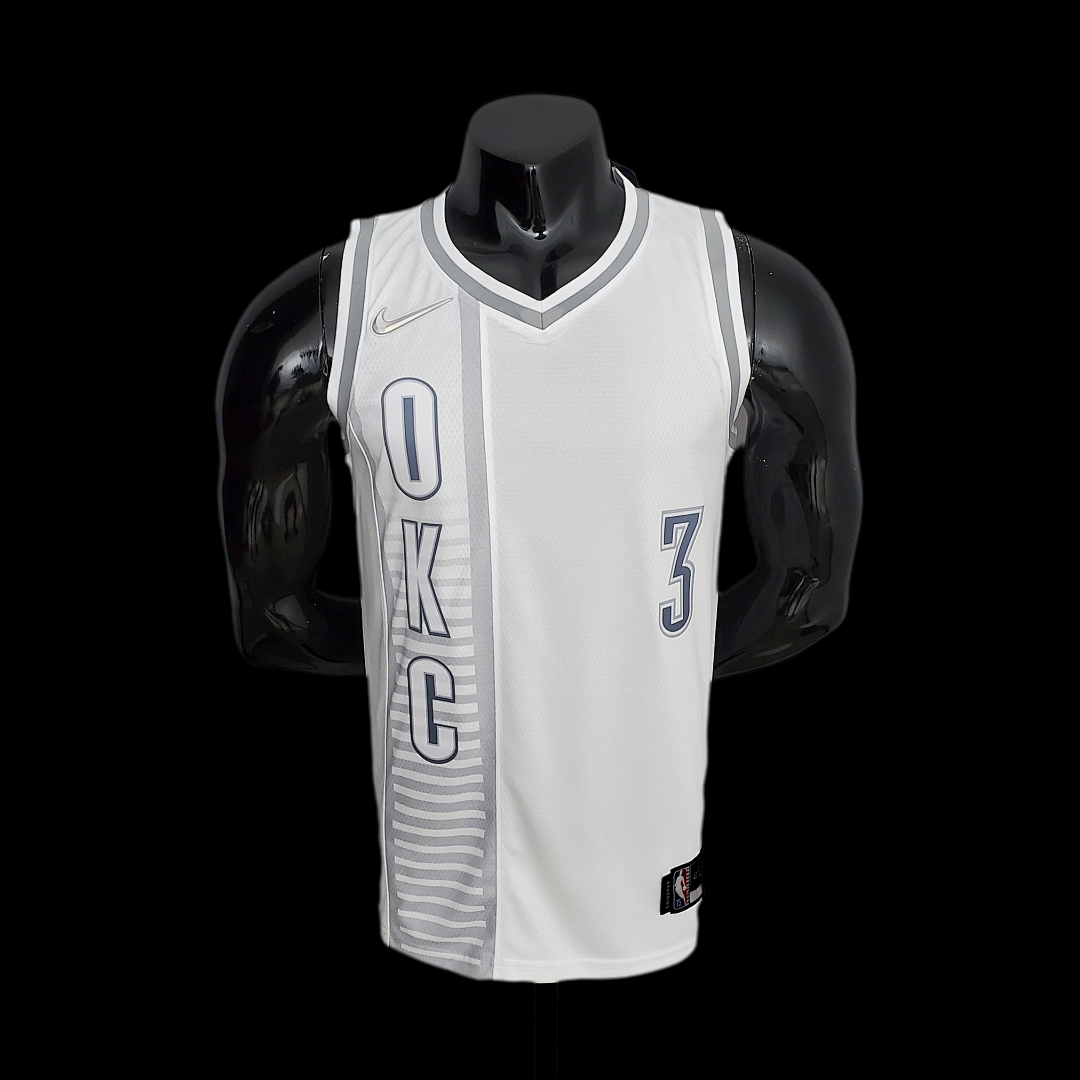 75th Anniversary 2202 Season Oklahoma City Thunder PAUL#3 City Edition White NBA Jersey S-XXL