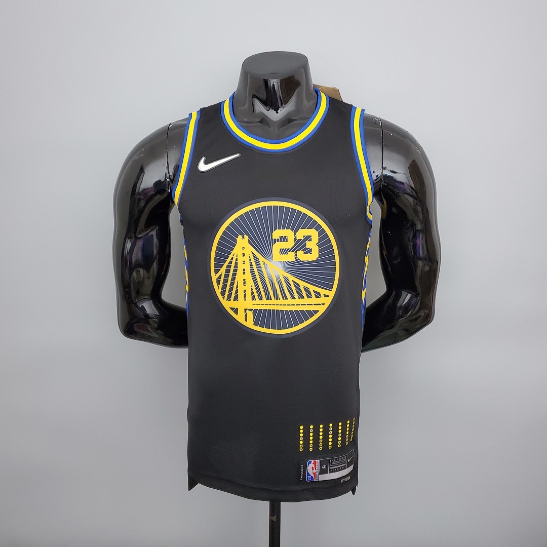 2022 75th Anniversary green#23 Warriors City Edition Black NBA Jersey S-XXL