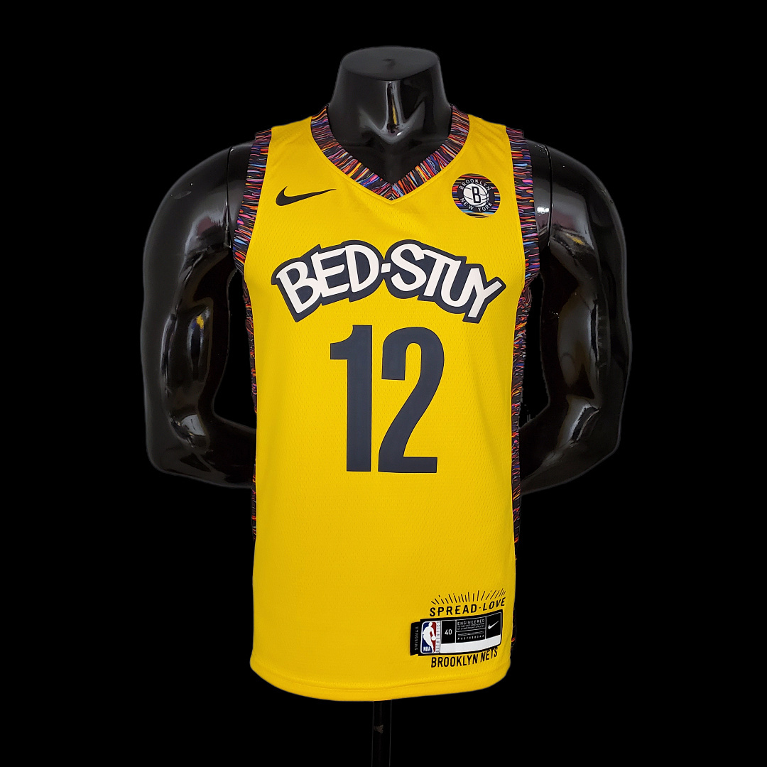 HARRIS#12 Brooklyn Nets Commemorative Edition Yellow NBA jersey Size:S-XXL