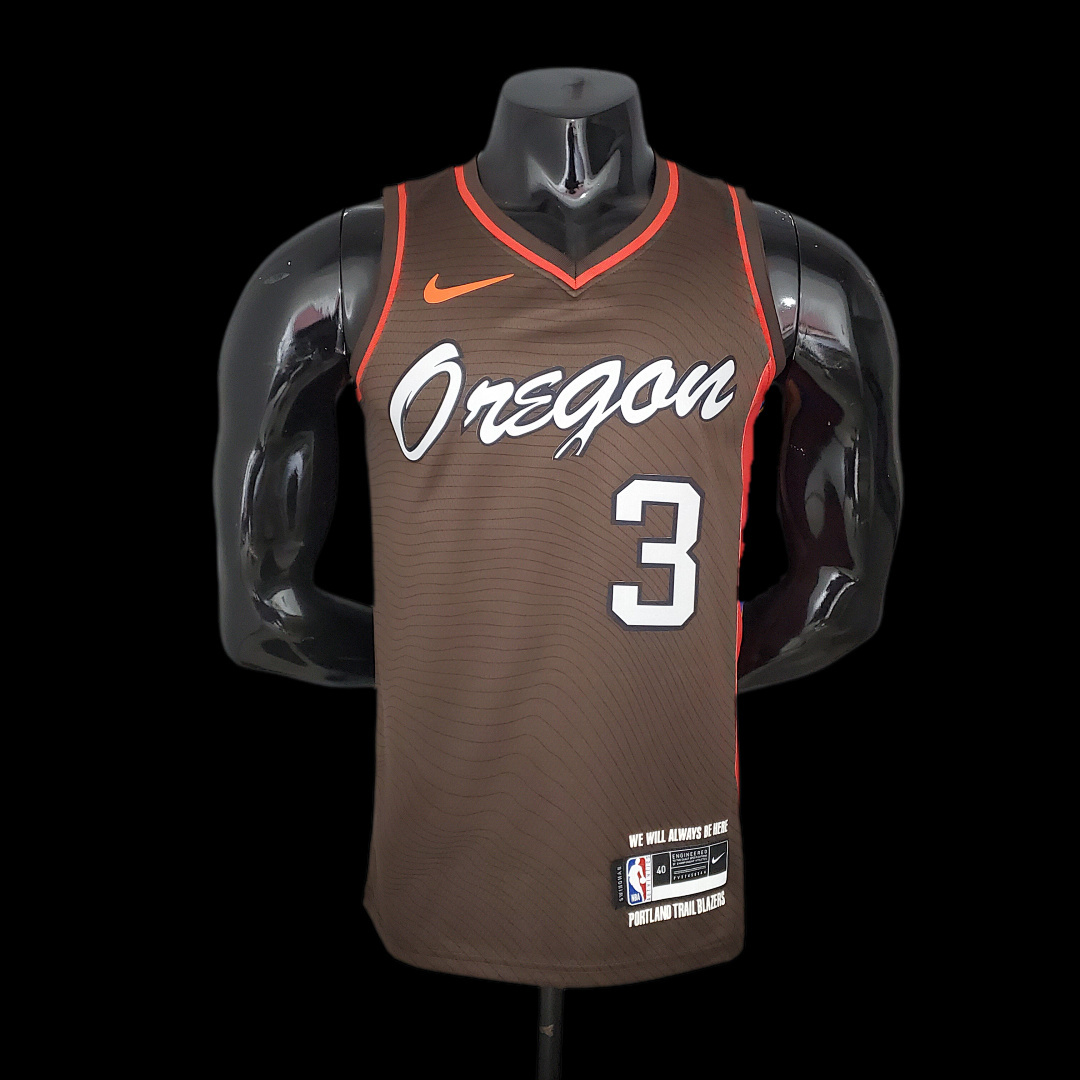 2021 McCOLLUM#3 Trail Blazers City Edition Brown NBA Jersey S-XXL