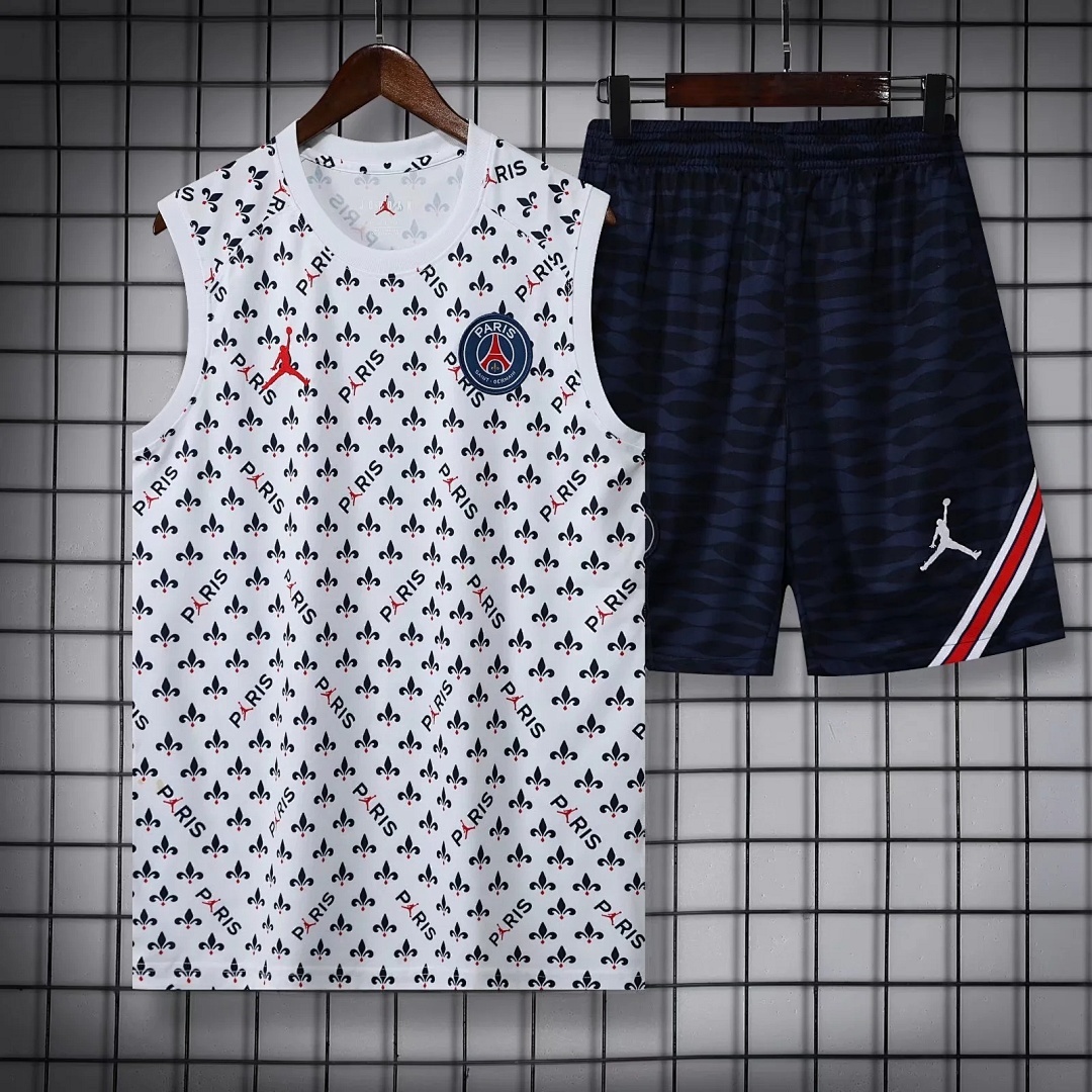 22/23PSG White Flower Dot Pre-Game Training Vest S-XXL