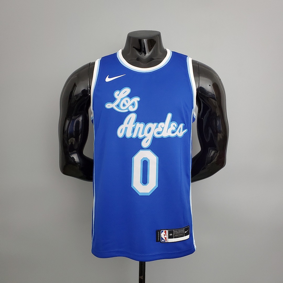 Lakers Westbrook#0 Latin Night (High Head) Blue NBA Jersey S-XXL