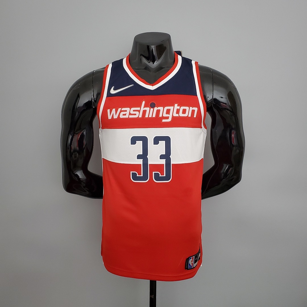 75th Anniversary Kuzma #33 Wizards Red, White and Blue NBA Jersey S-XXL