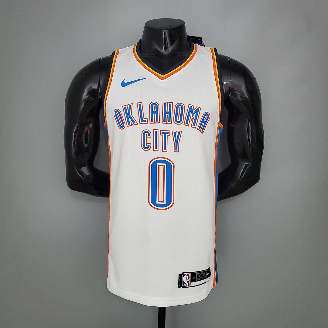 WESTBROOK#0 Thunder White NBA Jersey S-XXL