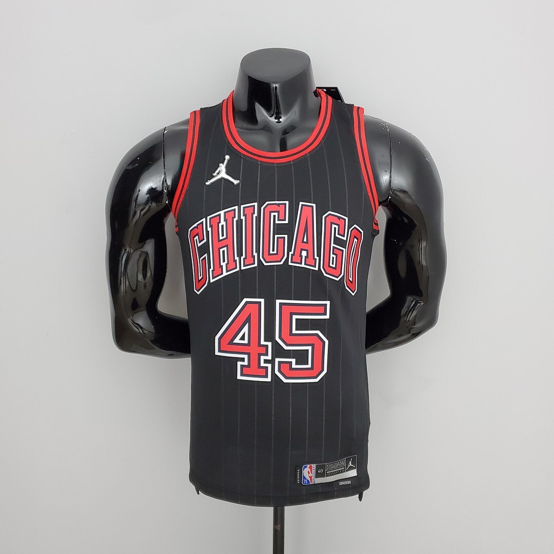 75th Anniversary Jordan #45 Bulls Flyers Black NBA Jersey S-XXL