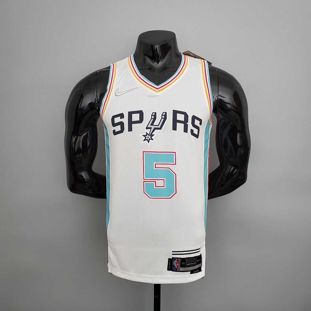 2022 season Murray#5 Spurs City Edition white NBA jersey S-XXL