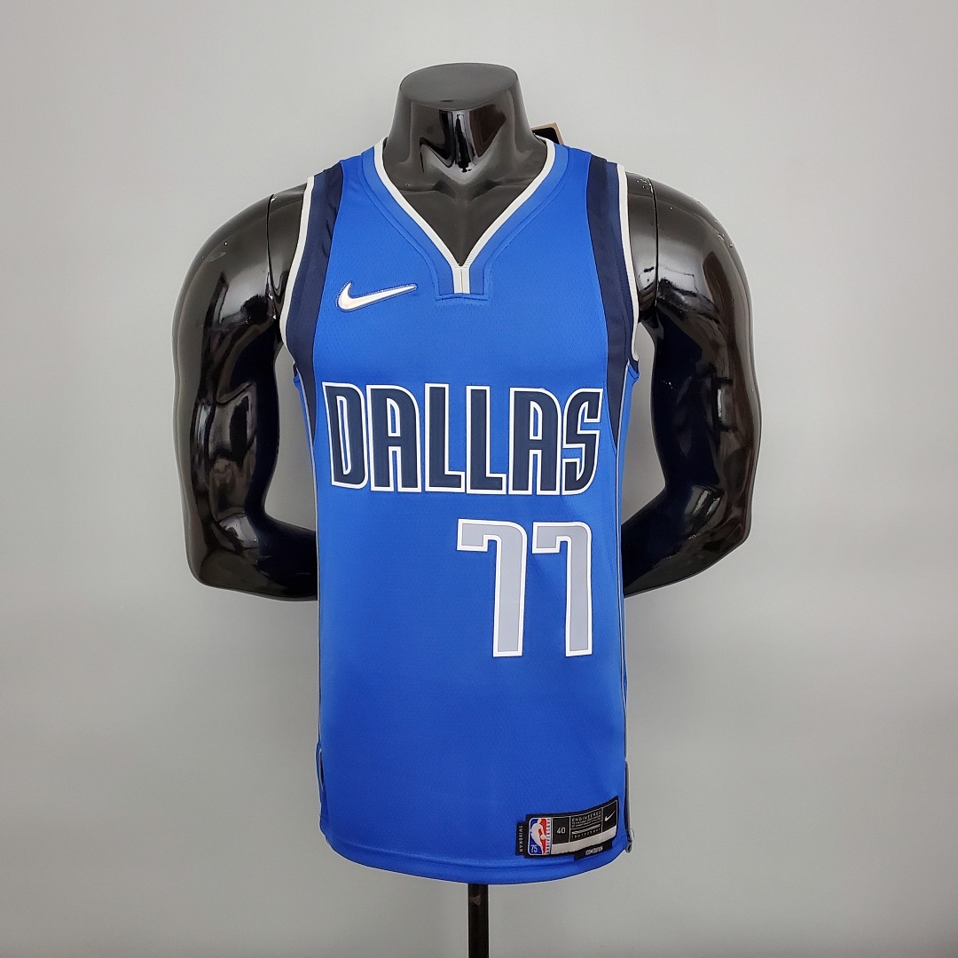 75th Anniversary DONCIC#77 Dallas Mavericks Blue NBA Jersey S-XXL