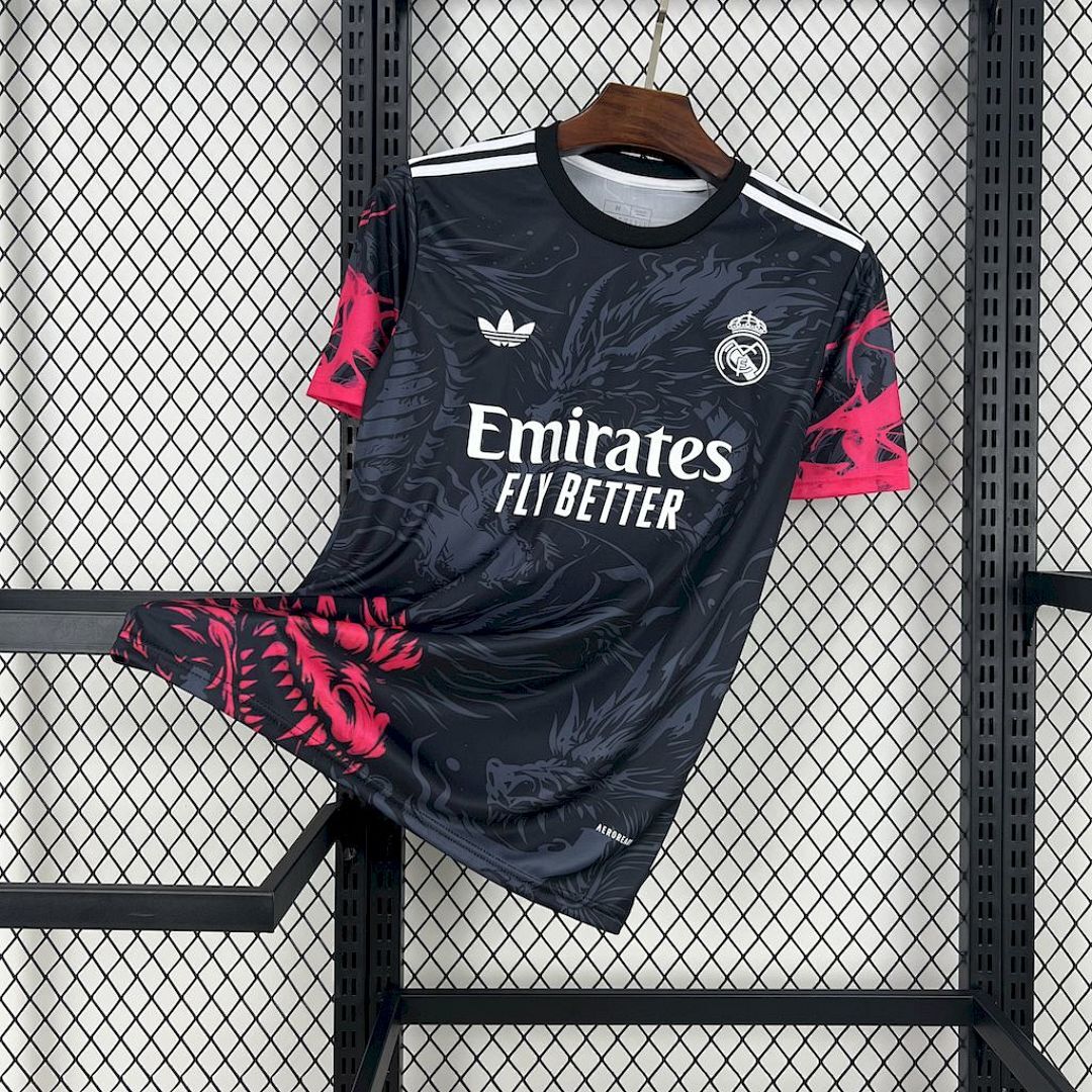 Real Madrid 2024/25 Black Red Dragon Jersey S-XXL