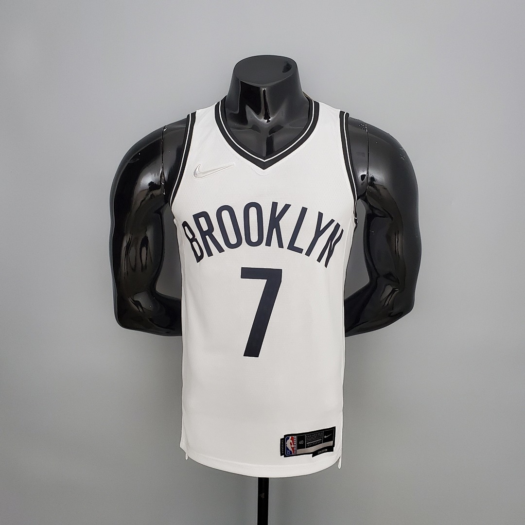 75th Anniversary DURANT#7 Nets White NBA Jersey S-XXL